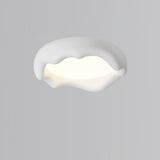 Bedroom Milk Coffee Wave Round Flush-Mount Ceiling Lamp Image - 2