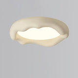 Bedroom Milk Coffee Wave Round Flush-Mount Ceiling Lamp Image - 23