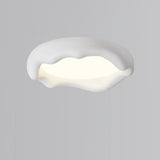 Bedroom Milk Coffee Wave Round Flush-Mount Ceiling Lamp Image - 4