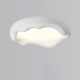 Bedroom Milk Coffee Wave Round Flush-Mount Ceiling Lamp Image - 5