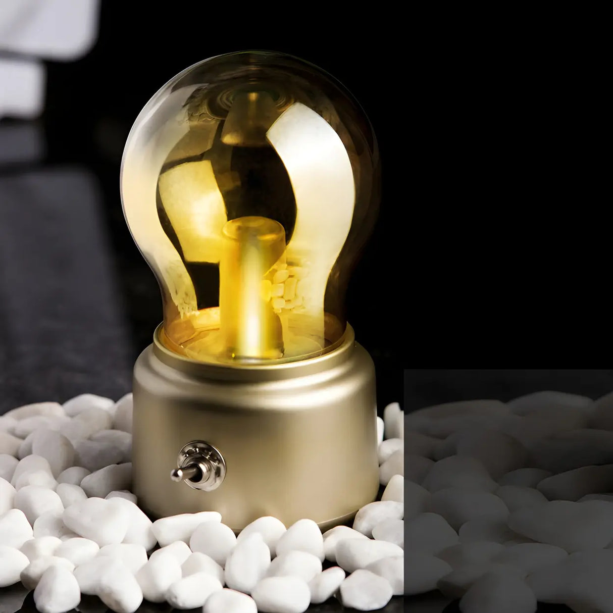 Bedroom Mini Bulb Glass Table Lamp with Rotary Switch Image - 14