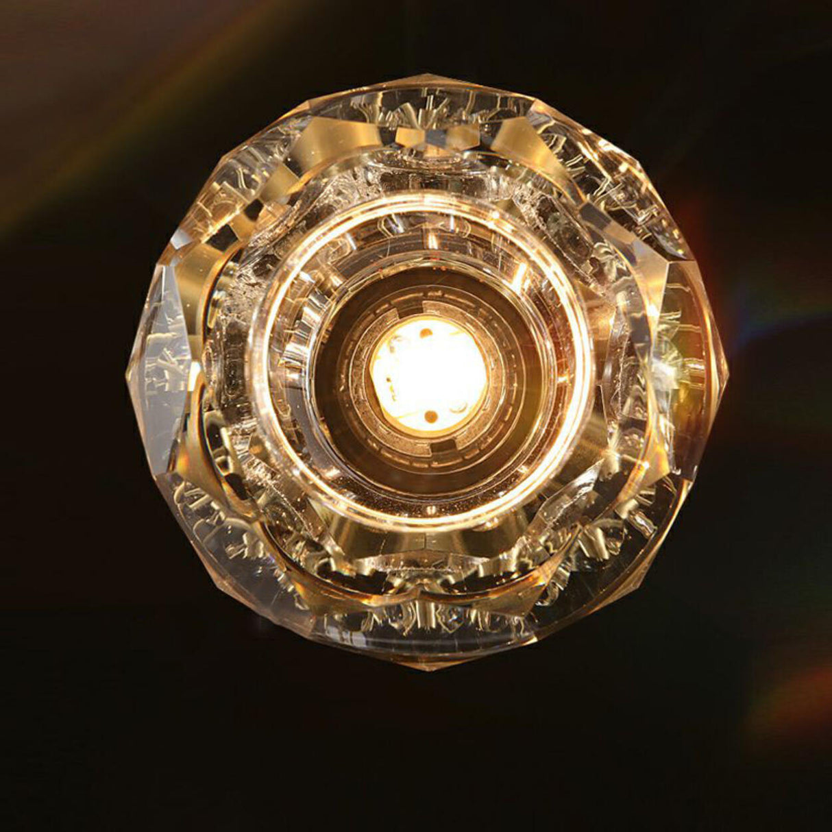 Bedroom Mini Simple Clear Crystal Pendant Light Image - 11