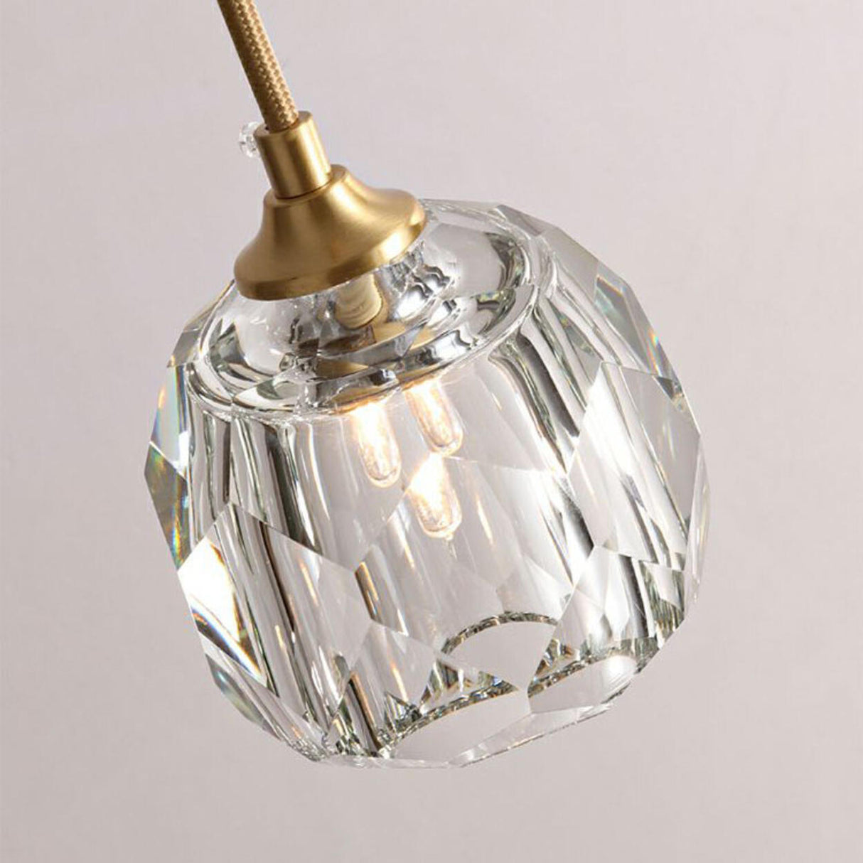 Bedroom Mini Simple Clear Crystal Pendant Light Image - 12