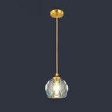 Bedroom Mini Simple Clear Crystal Pendant Light Image - 2