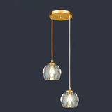 Bedroom Mini Simple Clear Crystal Pendant Light Image - 3