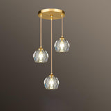 Bedroom Mini Simple Clear Crystal Pendant Light Image - 9