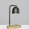 Bedroom Minimalist Black Dome Wooden Base Table Lamp Image - 1