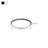 Bedroom Minimalist Black Round LED Flush Mount Light #size