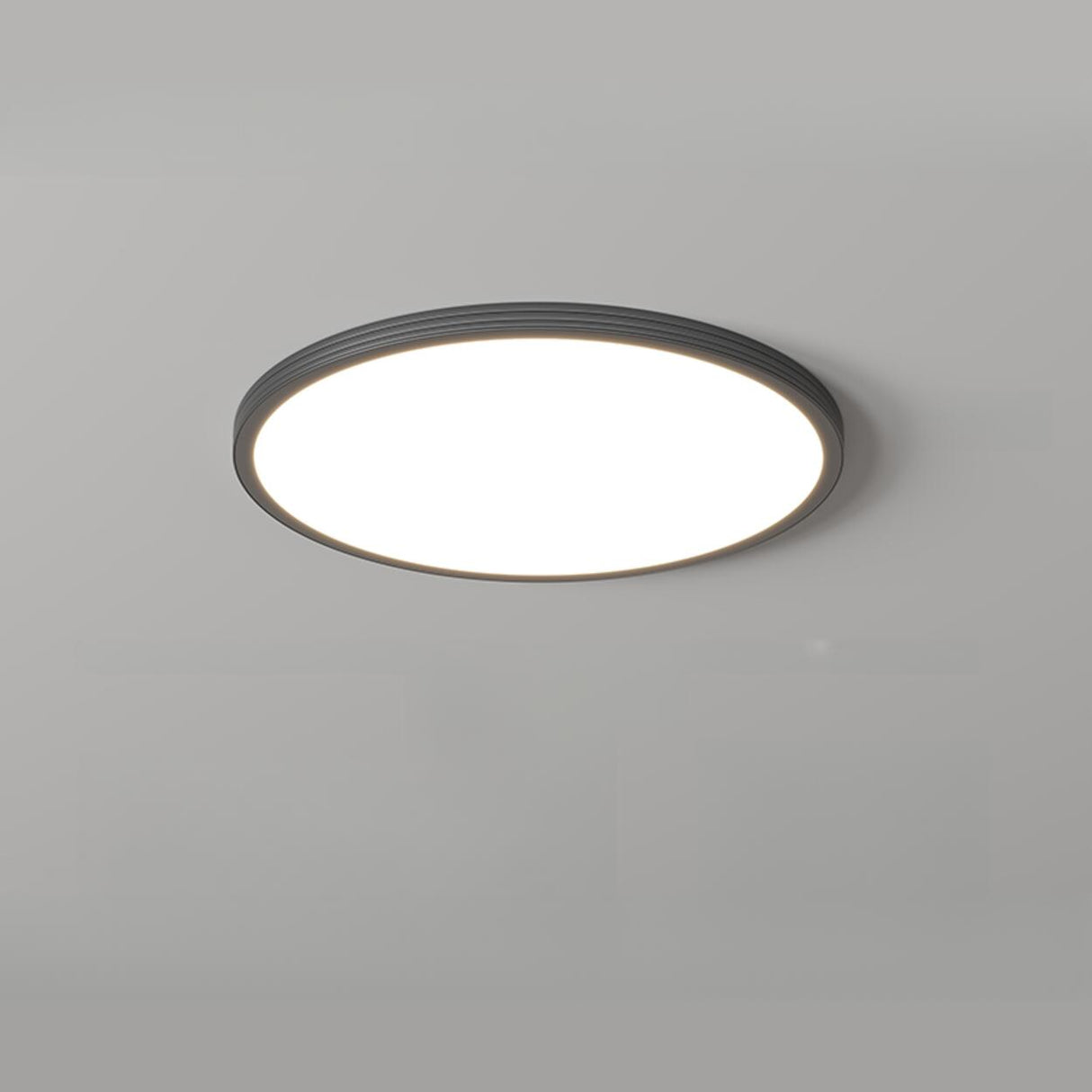 Bedroom Minimalist Black Round LED Flush Mount Light Image - 2