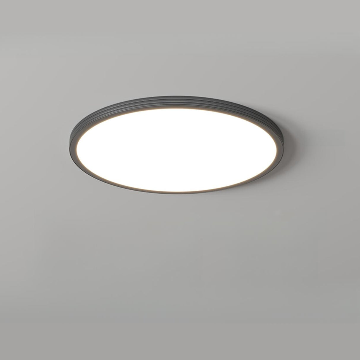 Bedroom Minimalist Black Round LED Flush Mount Light Image - 3