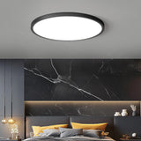 Bedroom Minimalist Black Round LED Flush Mount Light Image - 4