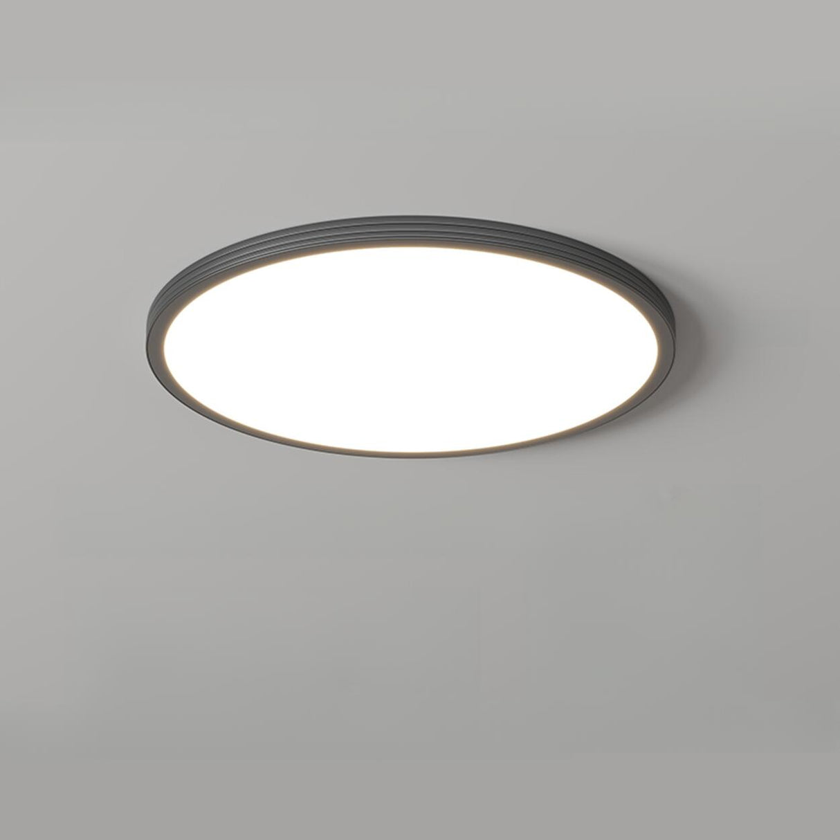 Bedroom Minimalist Black Round LED Flush Mount Light Image - 5