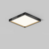 Bedroom Minimalist Black Square Flush Mount Light Image - 2