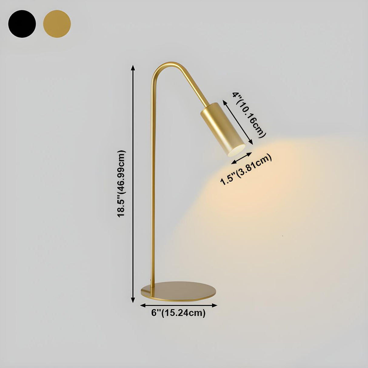 Bedroom Minimalist Gold Column Lamp Metal Table Lamp 