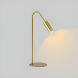 Bedroom Minimalist Gold Column Lamp Metal Table Lamp Image - 5