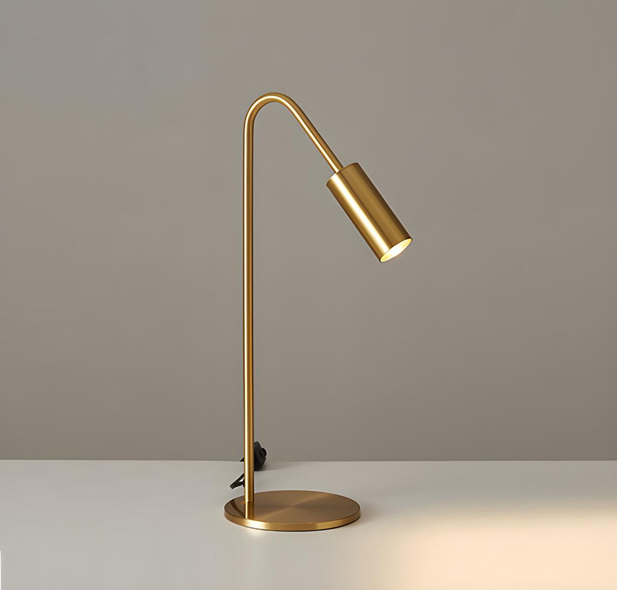 Bedroom Minimalist Gold Column Lamp Metal Table Lamp Image - 7