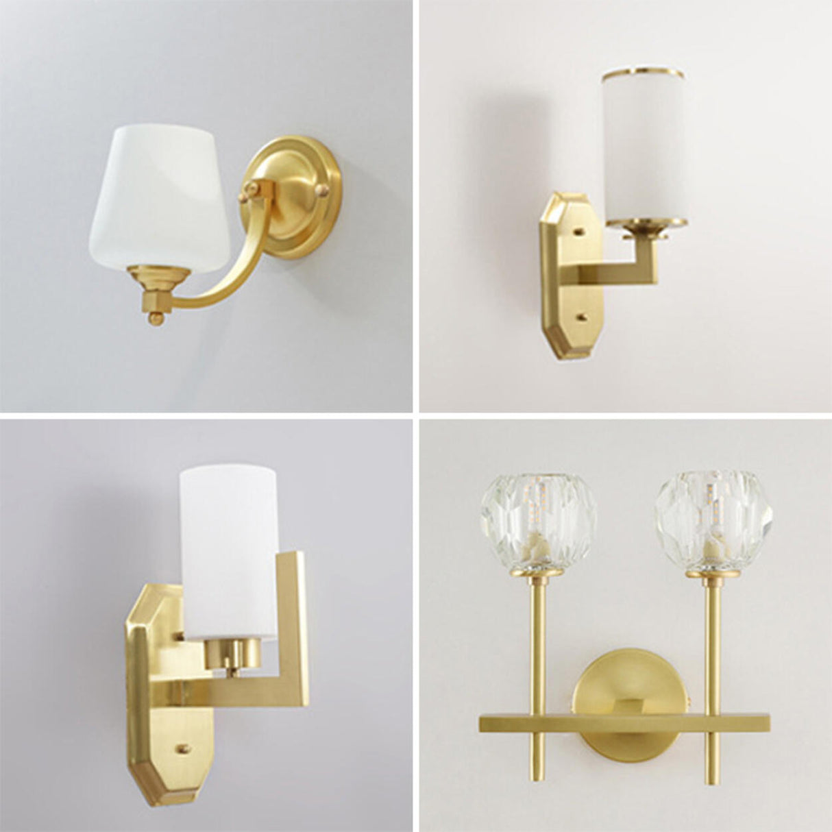 Bedroom Minimalist Gold Faceted Globe Wall Sconce Image - 11