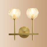 Bedroom Minimalist Gold Faceted Globe Wall Sconce Image - 18