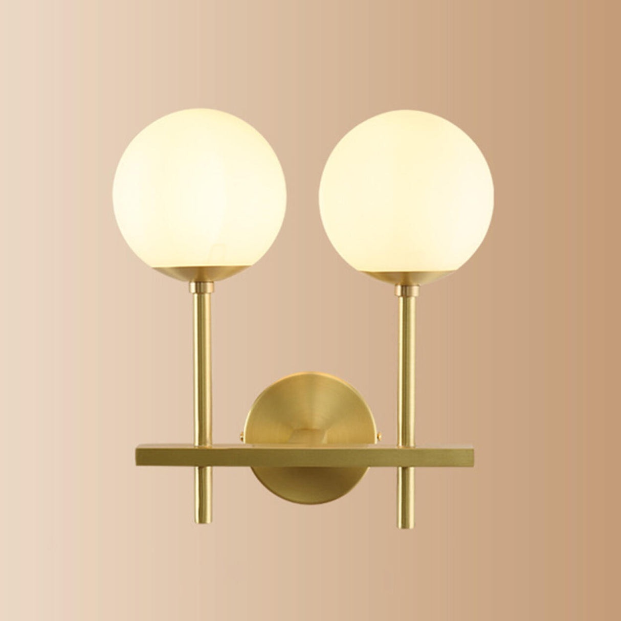 Bedroom Minimalist Gold Faceted Globe Wall Sconce Image - 19