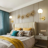 Bedroom Minimalist Gold Faceted Globe Wall Sconce Image - 24