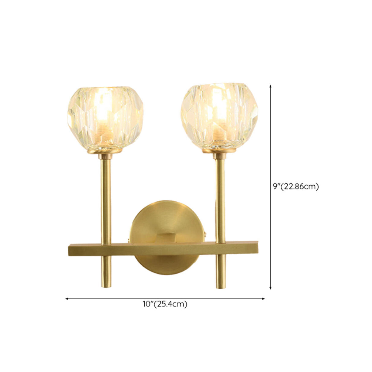 Bedroom Minimalist Gold Faceted Globe Wall Sconce Image - 39