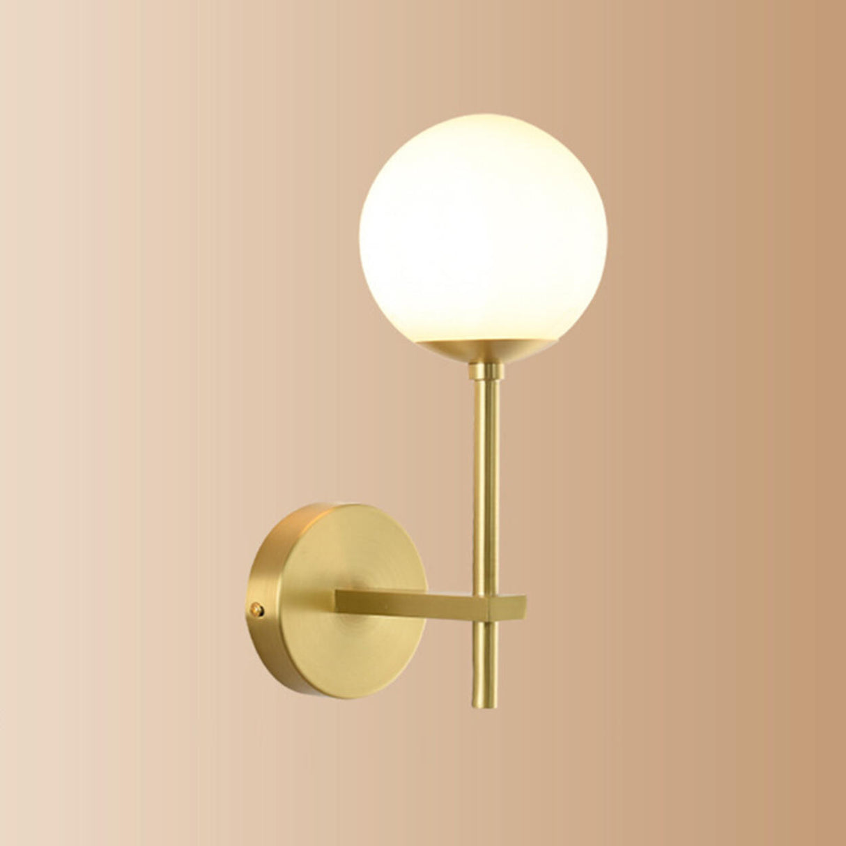 Bedroom Minimalist Gold Faceted Globe Wall Sconce Image - 6