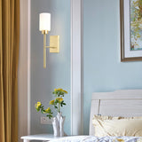 Bedroom Minimalist Gold Faceted Globe Wall Sconce Image - 8