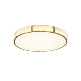 Bedroom Minimalist Gold Round Flush Mount Ceiling Light Image - 5