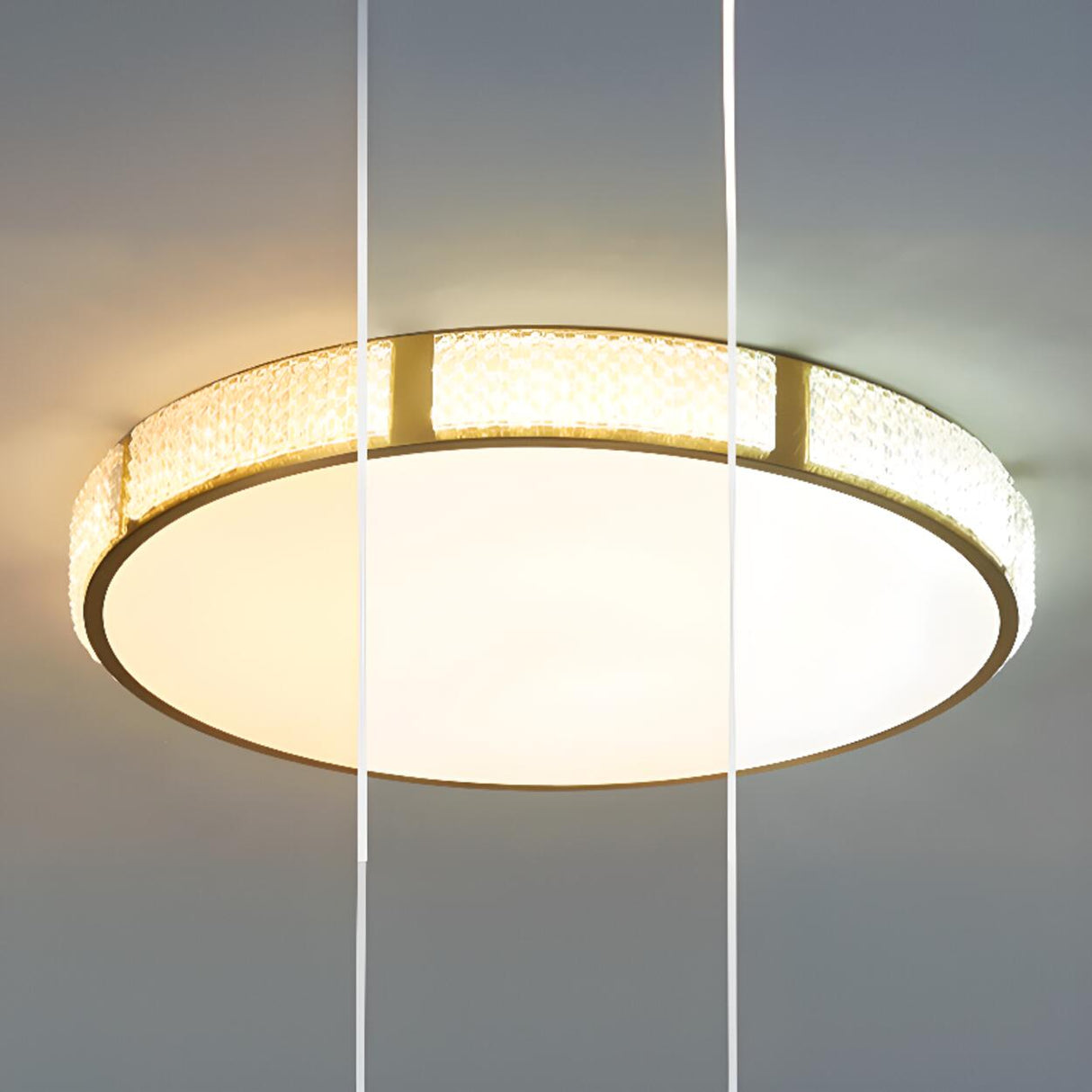 Bedroom Minimalist Gold Round Flush Mount Ceiling Light Image - 6