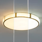 Bedroom Minimalist Gold Round Flush Mount Ceiling Light Image - 6