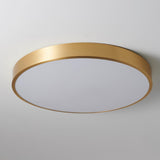 Bedroom Minimalist Golden Circle LED Flush Mount Light Image - 10