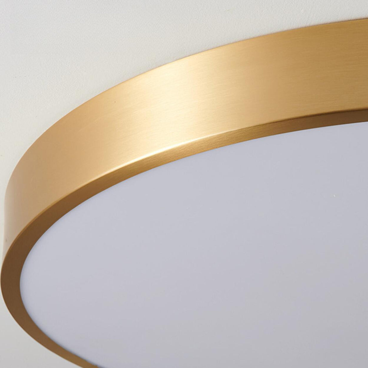 Bedroom Minimalist Golden Circle LED Flush Mount Light Image - 13