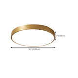 Bedroom Minimalist Golden Circle LED Flush Mount Light Image - 16