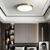 Bedroom Minimalist Golden Circle LED Flush Mount Light Image - 4