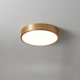 Bedroom Minimalist Golden Circle LED Flush Mount Light Image - 6