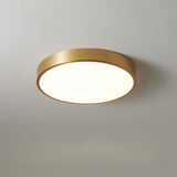 Bedroom Minimalist Golden Circle LED Flush Mount Light Image - 7