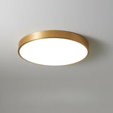 Bedroom Minimalist Golden Circle LED Flush Mount Light Image - 8