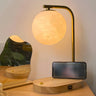 Bedroom Minimalist Moon Shade Wooden Base Table Lamp Image - 4