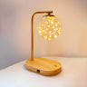 Bedroom Minimalist Moon Shade Wooden Base Table Lamp Image - 9