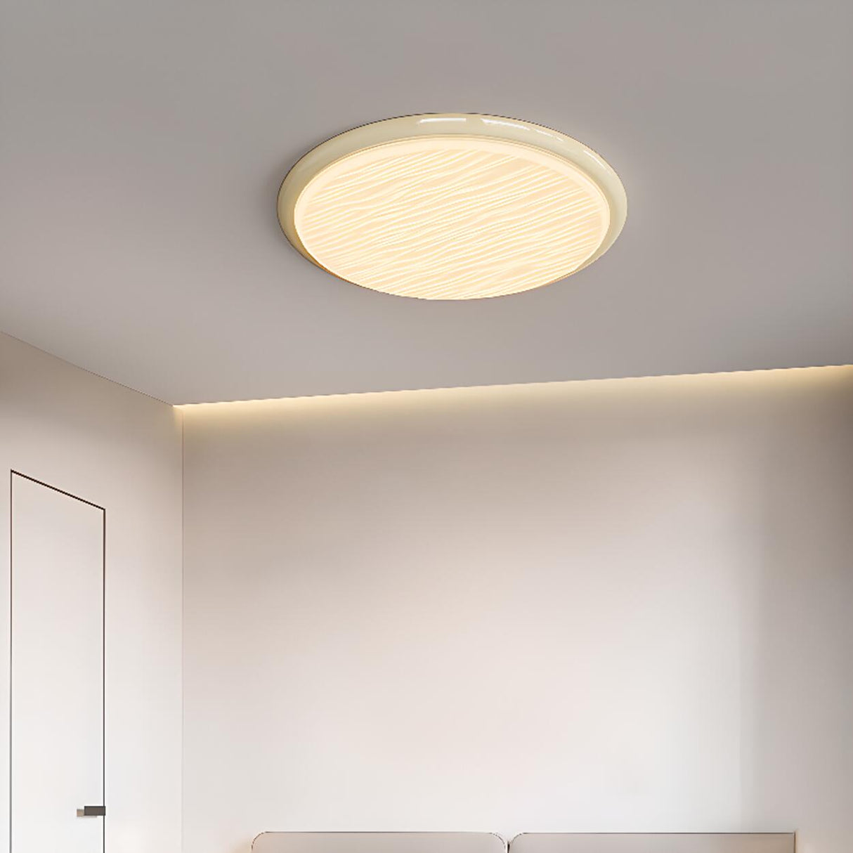 Bedroom Minimalist Round LED Flush Mount Ceiling Light Image - 8