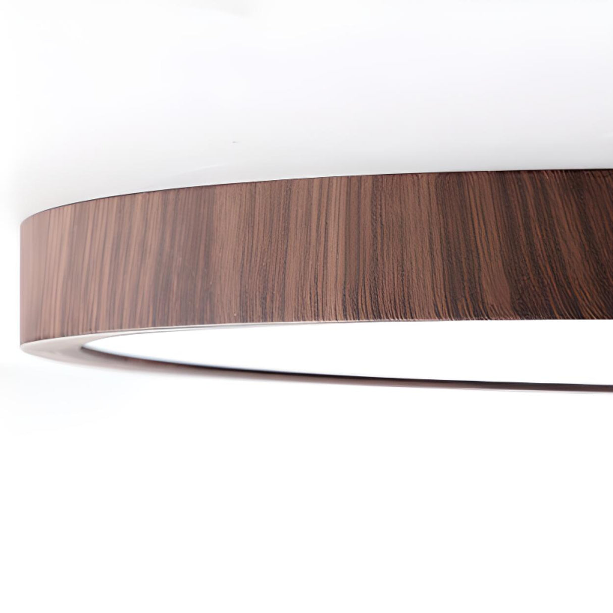 Bedroom Minimalist Round Wooden LED Flush Mount Light Image - 16