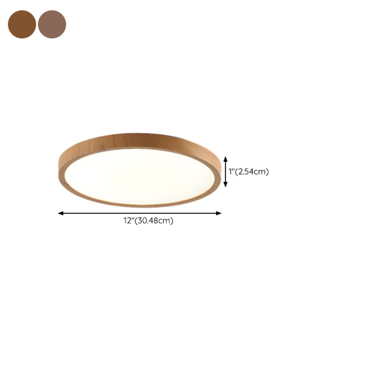 Bedroom Minimalist Round Wooden LED Flush Mount Light 