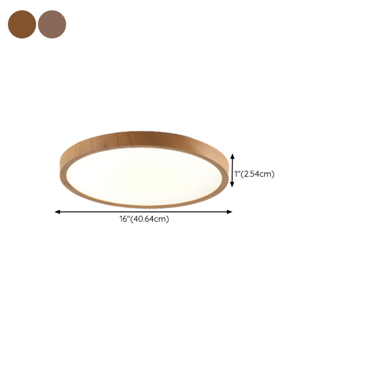 Bedroom Minimalist Round Wooden LED Flush Mount Light Image - 18