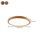 Bedroom Minimalist Round Wooden LED Flush Mount Light Image - 19