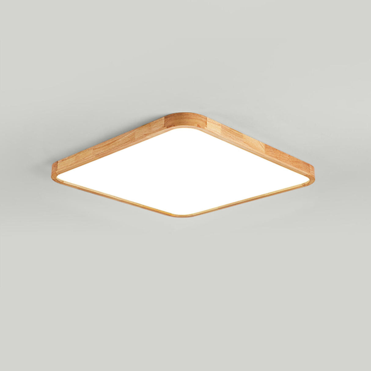 Bedroom Minimalist Slim Round Wood Flush Mount Light Image - 28