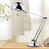 Bedroom Minimalist Sliver Adjustable Metal Table Lamp Image - 1