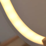 Bedroom Minimalist White Oval LED Decor Table Lamp Image - 10