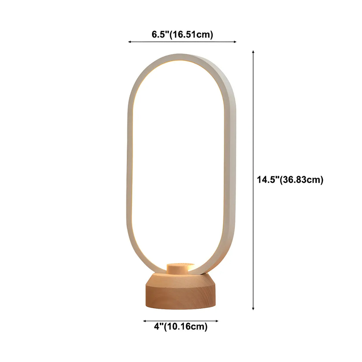 Bedroom Minimalist White Oval LED Decor Table Lamp 