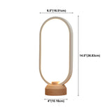 Bedroom Minimalist White Oval LED Decor Table Lamp #size