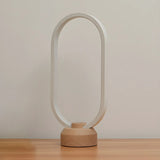 Bedroom Minimalist White Oval LED Decor Table Lamp Image - 6